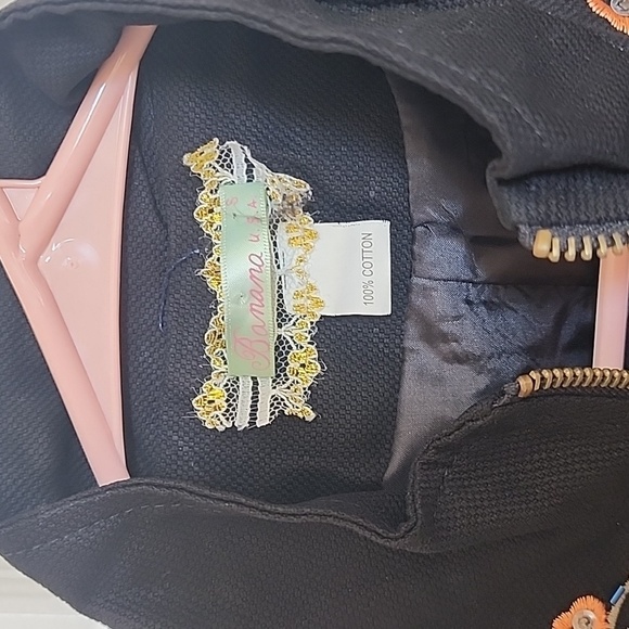 Banana USA Black Beaded Embroidered Cropped Jacket Size Small​​​ - Picture 3 of 9